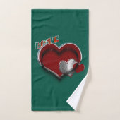 Heart Magic Donkergroene Badkamer Handdoek Set (Handdoek)