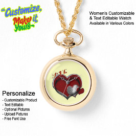 Heart Magic Gold Ketting Horloge Geel Gezicht