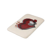 Heart Magic Love Bath Mat with a Beige Background (Gekanteld)