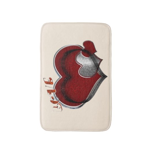 Heart Magic Love Bath Mat with a Beige Background (Voorkant Verticaal)