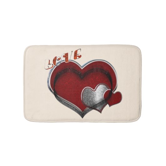 Heart Magic Love Bath Mat with a Beige Background (Voorkant)
