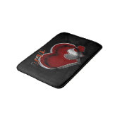 Heart Magic Love Bath Mat with a Black Background (Gekanteld)