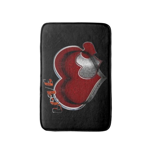 Heart Magic Love Bath Mat with a Black Background (Voorkant Verticaal)