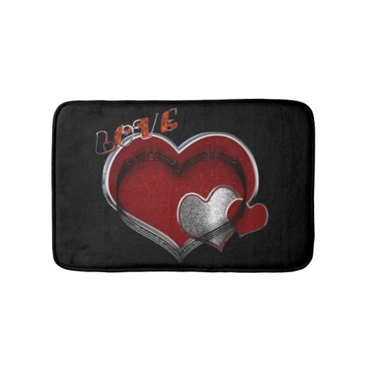 Heart Magic Love Bath Mat with a Black Background (Voorkant)
