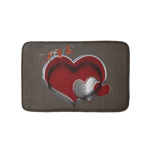 Heart Magic Love Bath Mat with a Brown Background (Voorkant)