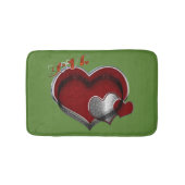 Heart Magic Love Bath Mat with a Green Background (Voorkant)