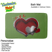 Heart Magic Love Bath Mat with a Green Background