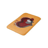 Heart Magic Love Bath Mat with a Orange Background (Gekanteld)