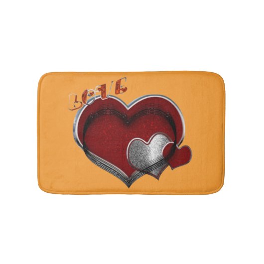 Heart Magic Love Bath Mat with a Orange Background (Voorkant)