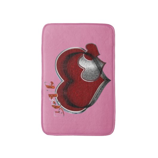 Heart Magic Love Bath Mat with a Pink Background (Voorkant Verticaal)