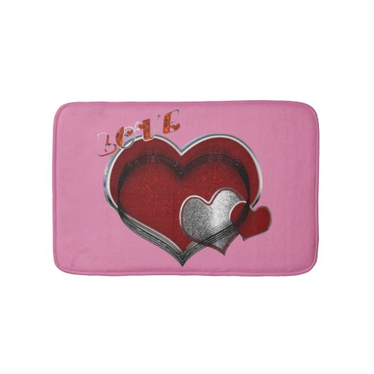 Heart Magic Love Bath Mat with a Pink Background (Voorkant)