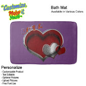 Heart Magic Love Bath Mat with a Purple Background