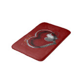 Heart Magic Love Bath Mat with a Red Background (Gekanteld)