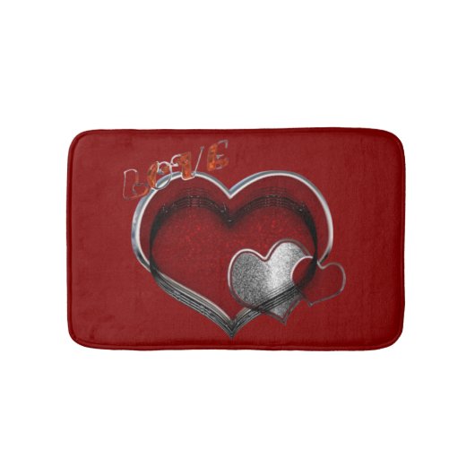Heart Magic Love Bath Mat with a Red Background (Voorkant)