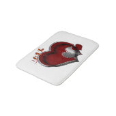Heart Magic Love Bath Mat with a White Background (Gekanteld)