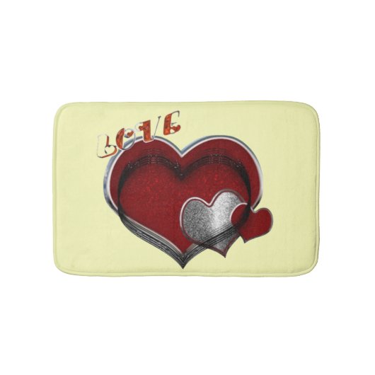Heart Magic Love Bath Mat with Yellow Background (Voorkant)