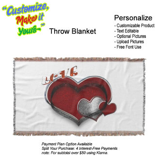 Heart Magic Love Red Silver White Background 2 Deken