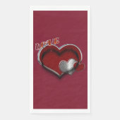 Heart Magic Maroon Paper Napkin Guest Towel  Servet (Voorkant)