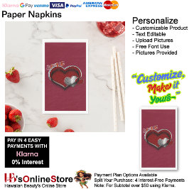 Heart Magic Maroon Paper Napkin Guest Towel Servet