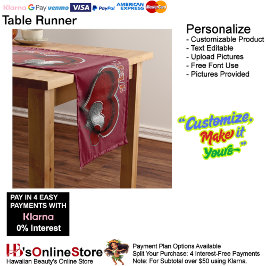 Heart Magic Maroon Tafelloper Huishoudelijk linnen