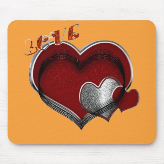 Heart Magic Oranje Muismat (Voorkant)