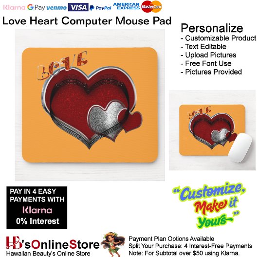 Heart Magic Oranje Muismat