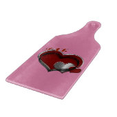 Heart Magic Pink Glass snijplank peddel (Hoek)