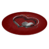 Heart Magic Ronde Rood Glas Snijplank 30,4 cm (Hoek)