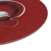 Heart Magic Ronde Rood Glas Snijplank 30,4 cm (Hoek)