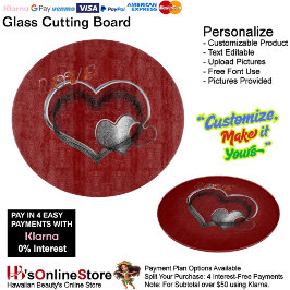 Heart Magic Ronde Rood Glas Snijplank 30,4 cm