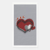 Heart Magic Silver Grijs Papier Servet Gastenhandd (Voorkant)