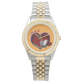 Heart Magic Unisex tweekleurig horloge Oranje gezi