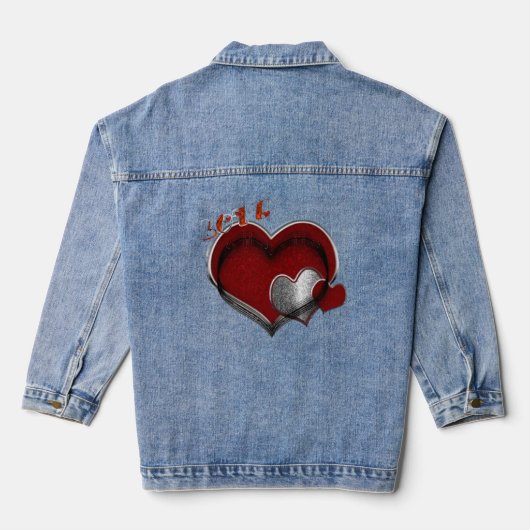 Heart Magic Vrouwen Denim Jean Jacket Adult 2X (Achterkant)
