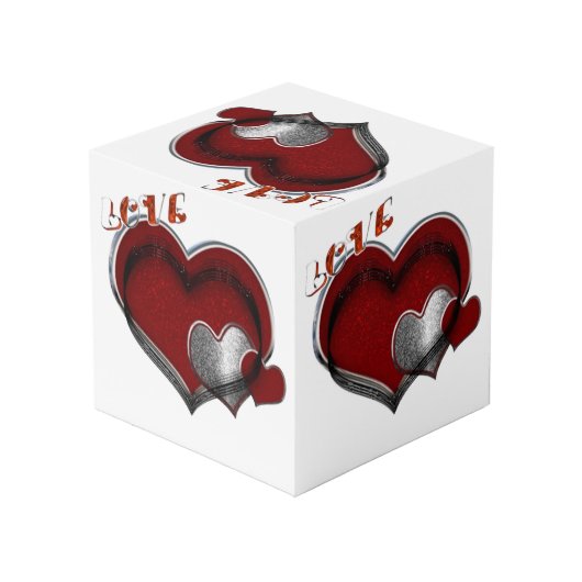 Heart Magic White Photo Cube Kubus (Achter hoekig)