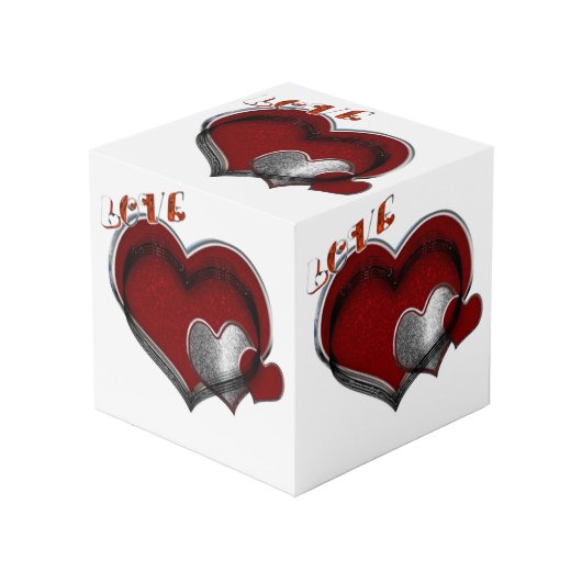 Heart Magic White Photo Cube Kubus (Voorkant hoekig)