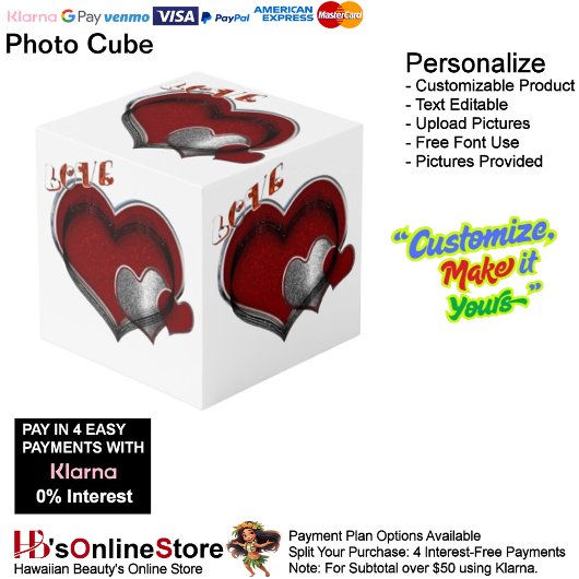 Heart Magic White Photo Cube Kubus