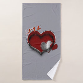 Heart Magic Zilver Grijs Badkamer Handdoek Set