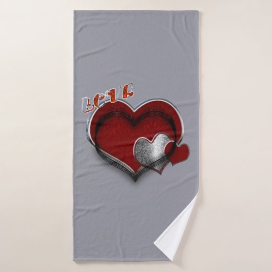 Heart Magic Zilver Grijs Badkamer Handdoek Set (Badhanddoek)