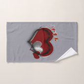 Heart Magic Zilver Grijs Badkamer Handdoek Set (Handdoek)