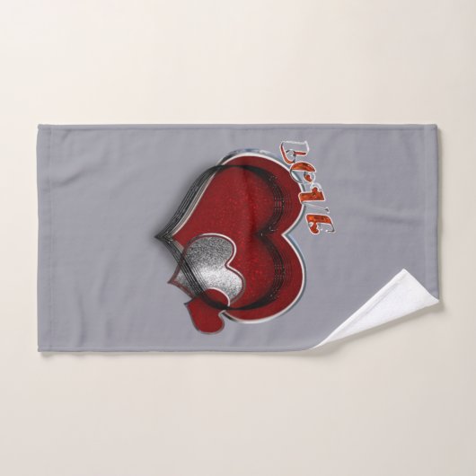 Heart Magic Zilver Grijs Badkamer Handdoek Set (Handdoek)