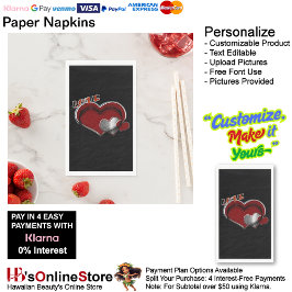 Heart Magic Zwart Papier Servet Gastenhanddoek