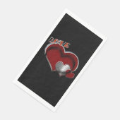 Heart Magic Zwart Papier Servet Gastenhanddoek (Hoek)