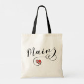 Heart Mainz Flag, I Love Mainz, Meenz Canvas tas (Achterkant)