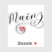 Heart Mainz Flag, I Love Mainz, Meenz Sticker (Vel)