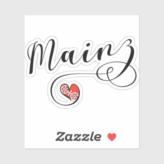 Heart Mainz Flag, I Love Mainz, Meenz Sticker (Vel)