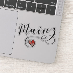 Heart Mainz Flag, I Love Mainz, Meenz Sticker