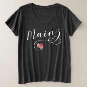 Heart Mainz, I Love Mainz, Meenz Grote Maat T-shirt