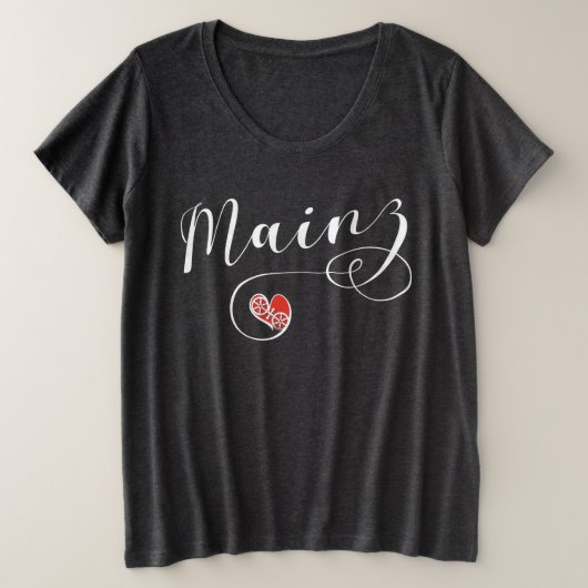 Heart Mainz, I Love Mainz, Meenz Grote Maat T-shirt (Design voorkant)