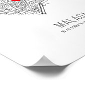 Heart Malaga City Map (Spanje) Poster (Hoek)