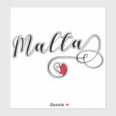 Heart Malta Flag, Maltees Sticker (Vel)